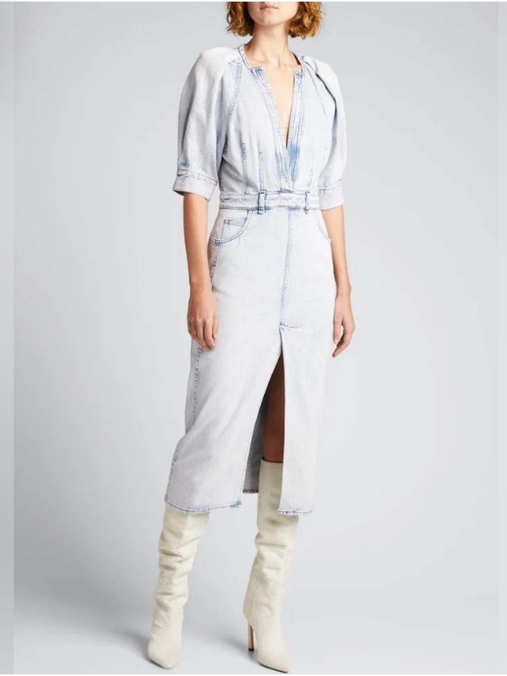 Iro Alysu Denim Midi Dress brand new with tags EU 36 Light Wash - Picture 6 of 15